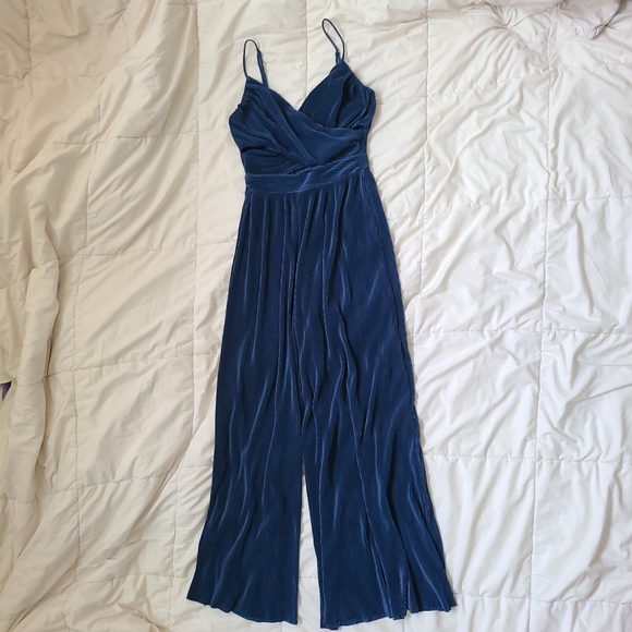 Astr Blue Ribbed Cut Out Jumpsuit - Picture 5 of 15